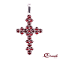 Přívěsek Křížek velký - Stříbrný přívěsek s českými granáty