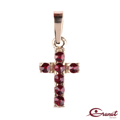 Přívěsek Křížek malý - Zlatý přívěsek s českými granáty