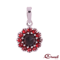 Přívěsek Boží květ - Stříbrný přívěsek s českými granáty