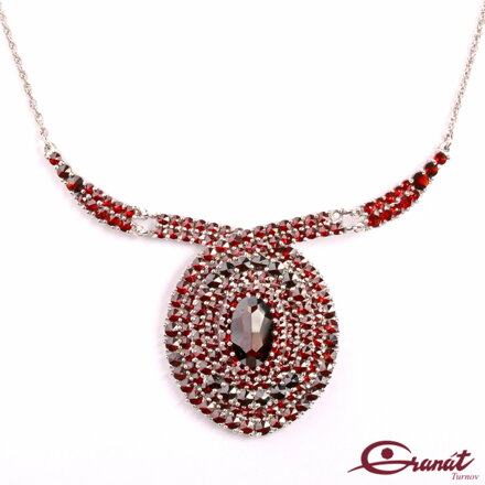 Náhrdelník Orsej velký - Stříbrný náhrdelník s českými granáty