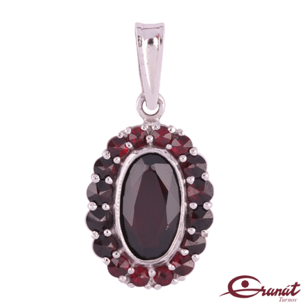 Přívěsek Magnólie - Stříbrný přívěsek s českými granáty